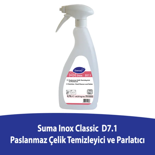 Diversey Suma Inox Classic D7.1 Paslanmaz Çelik Temizleyici ve Parlatıcı 0,75 L